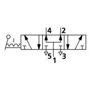 Riegler 5/3 Vanne 3 voies, levier manuel 90°, G 1/2, centre ventilé, à cran-3