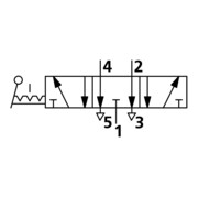 Riegler 5/3 Vanne 3 voies, levier manuel 90°, G 1/4, centre ventilé, verrouillage-3