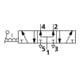 Riegler 5/3-Vanne 3 voies, levier manuel 90°, G 1/8, centre ventilé, à cran