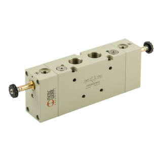 Riegler 5/3-Vanne à clapet, électropneum., commande ext., milieu ventilé, G 1/2
