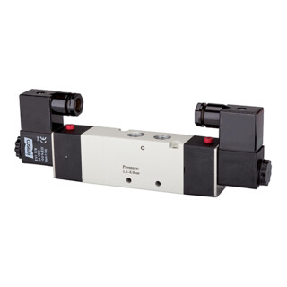 Riegler 5/3 voies électropneumatique »4V« centre fermé G 1/8, 24VDC, 400 l/min