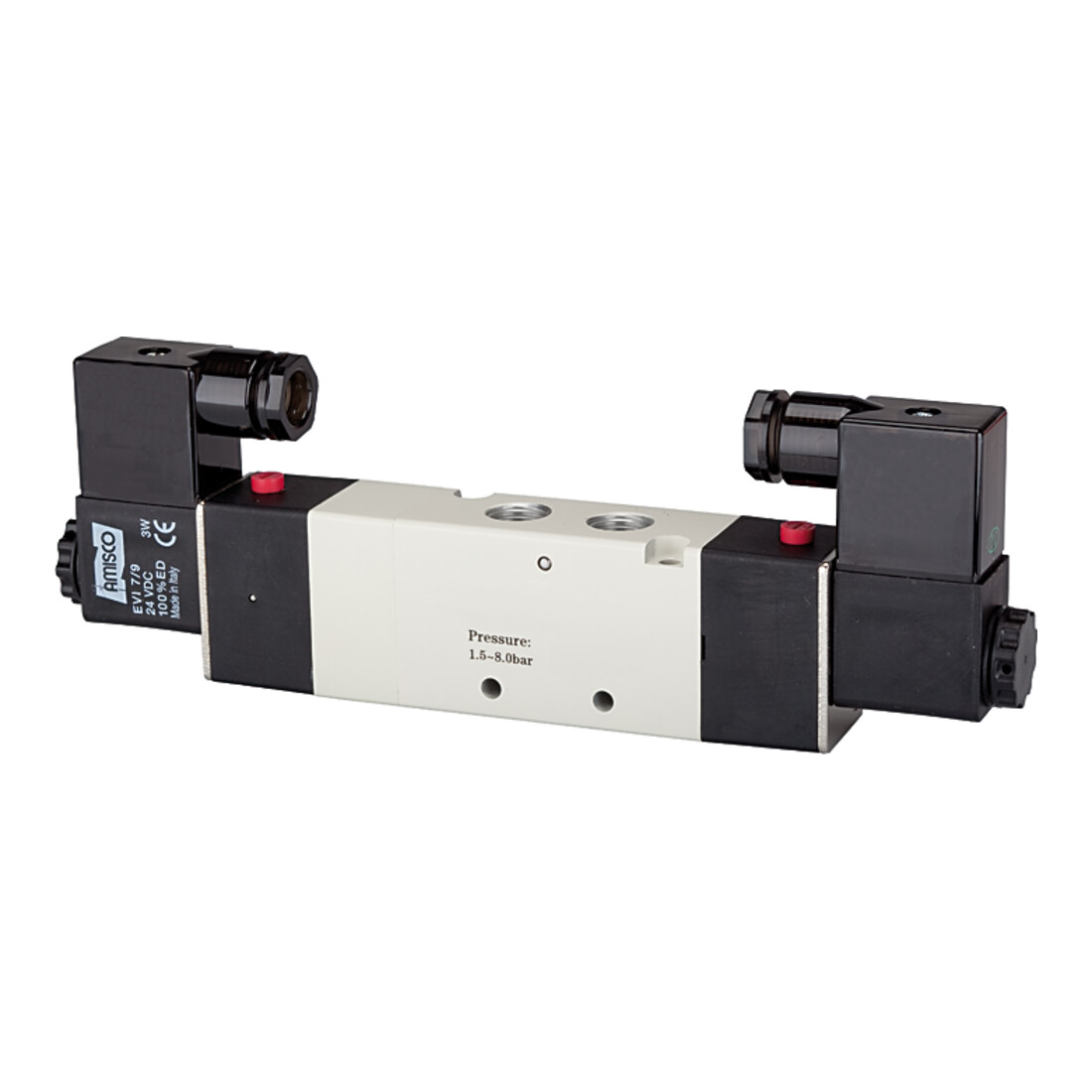Riegler 5/3 voies électropneumatique »4V« milieu fermé G 1/4, 24VDC, 550l/min