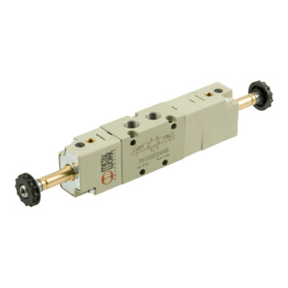 Riegler 5/3-Wegeventil, elektropn., ext. Steuerl., Mitte entlüftet, G 1/8