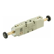 Riegler 5/3-Wegeventil, elektropn., ext. Steuerl., Mitte entlüftet, G 3/8-1