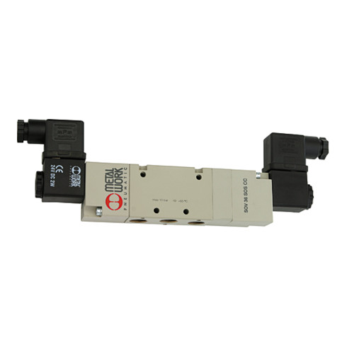 Riegler 5/3-Wegeventil, elektropneu., Mitte belüft., G 1/4, 24 V DC