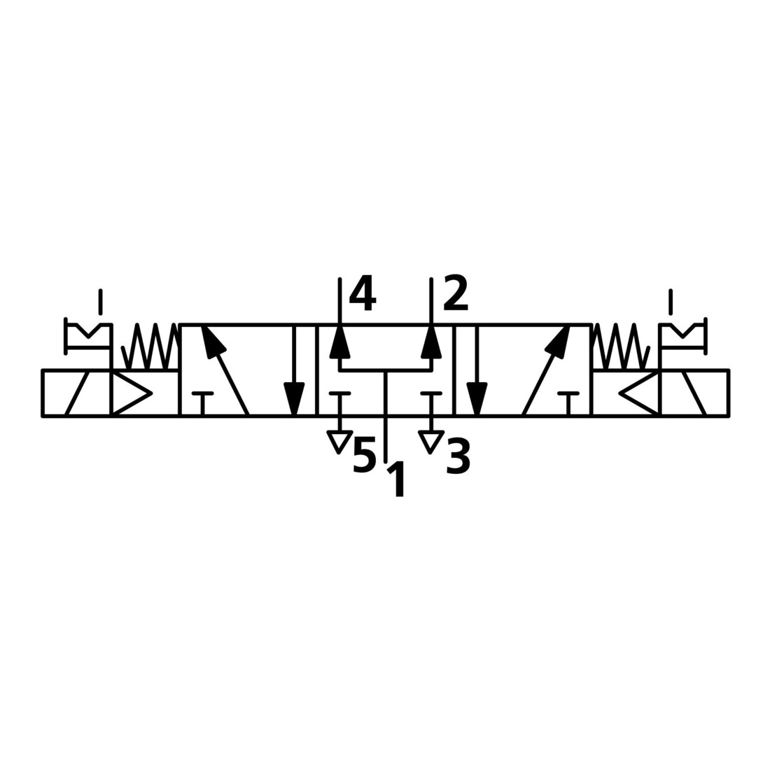 Riegler 5/3-Wegeventil, elektropneu., Mitte belüft., G 1/8, 230 V, 50 Hz
