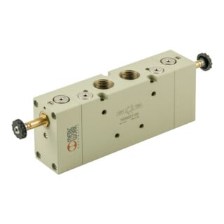 Riegler 5/3-Wegeventil, elektropneumatisch, Mitte belüftet, G 1/2