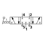 Riegler 5/3-Wegeventil, man. 90° Hebel, G 1/2, Mitte geschlossen, rastend-3