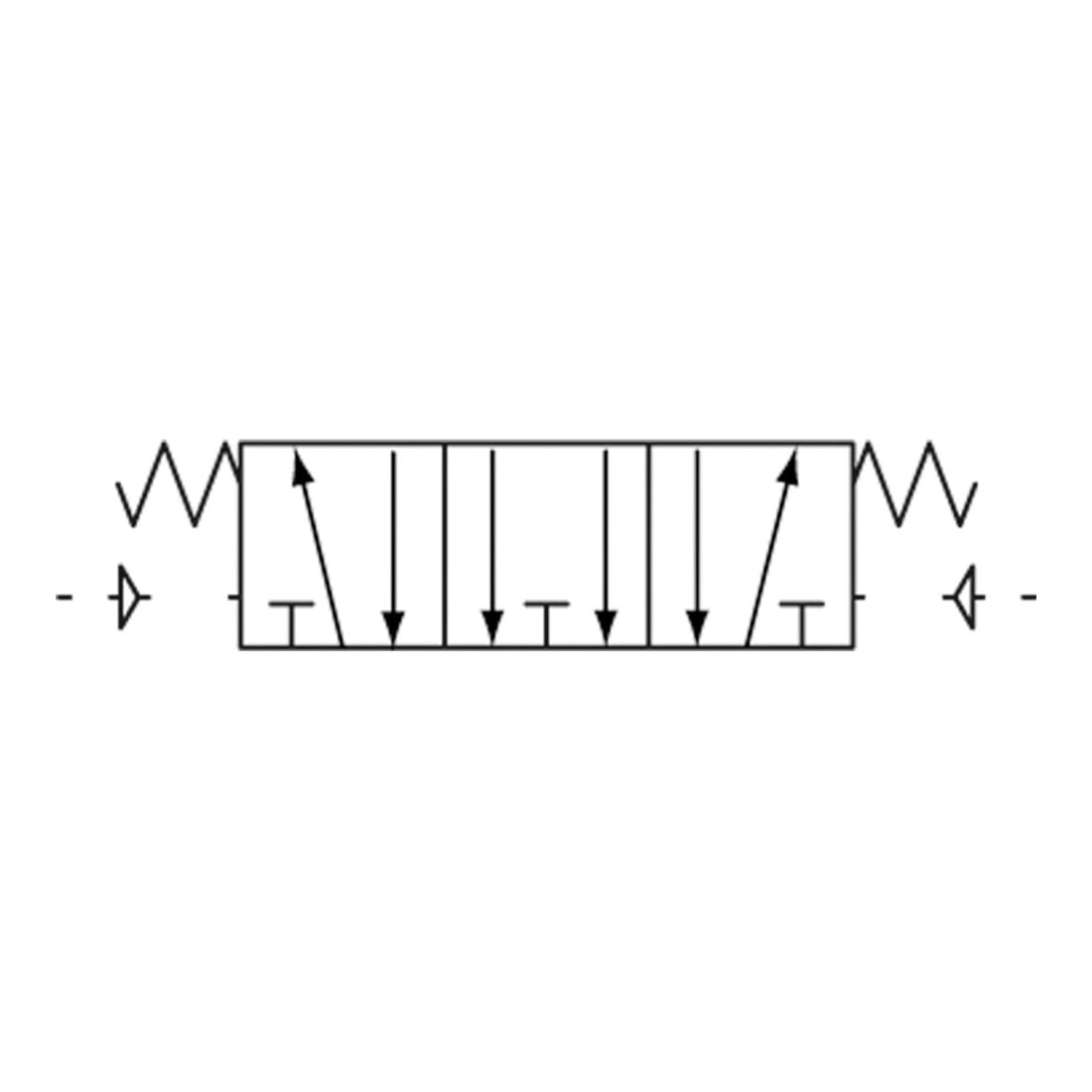 Riegler 5/3-Wegeventil, pneumatisch, »4A«, Mitte entlüftet, G 3/8
