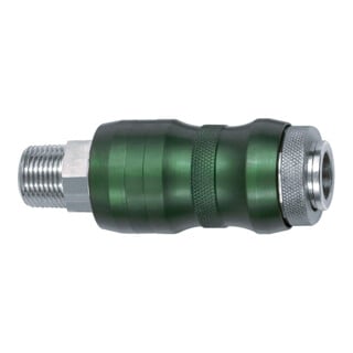 Riegler Accouplement de sécurité NW7,8, Bi-Tec, MS chromé, R 3/8 AG, 2050 l/min
