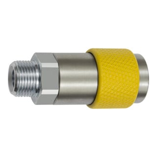 Riegler Accouplement de sécurité rotatif universel NW 6, ISO 6150 C, G 3/8 AG, jaune
