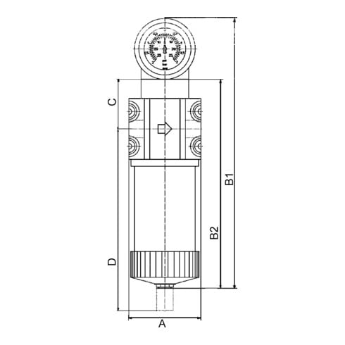 Riegler Aktivkohlefilter mit Differenzdruckmanometer, 0,005 mg/m³, G 2