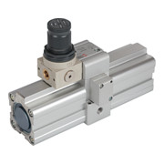 Riegler Amplificateur de pression air-air (Booster) avec régulateur, G 3/8, piston Ø 63-1