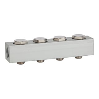 Riegler barre d'alimentation pour valves de chemin, 4 positions de valve, G 1/8