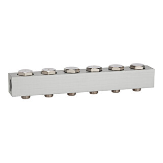 Riegler barre d'alimentation pour valves de chemin, 6 positions de valve, G 1/4