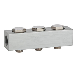 Riegler barre d'alimentation pour valves de voie, avec 3 positions de valve, G 1/4