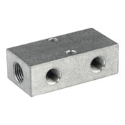Riegler Barre de distribution, sorties des deux côtés, 2 x 1/4, 6 + 6 x 1/8, alu-1