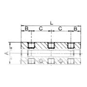 Riegler Barre de distribution, sorties des deux côtés, 2 x 1/8, 2 + 2 x M5, alu-3