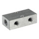 Riegler Barre de distribution, sorties des deux côtés, 2 x 1/8, 3 + 3 x M5, alu