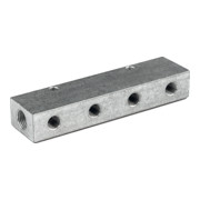 Riegler Barre de distribution, sorties d’un côté, entrée 2x3/8, sortie 2x1/4-1
