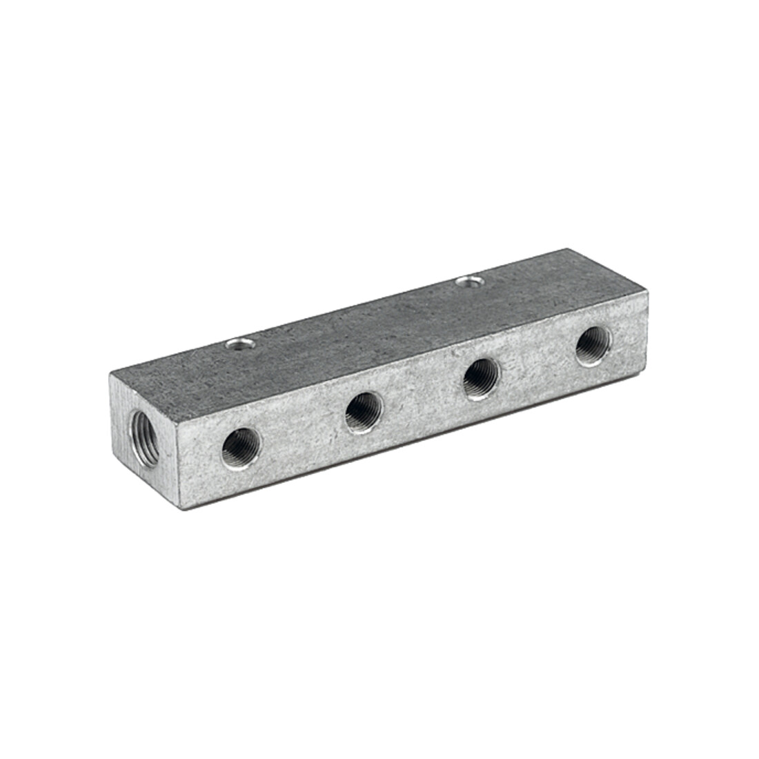 Riegler Barre de distribution, sorties d’un côté, entrée 2x3/8, sortie 2x1/4