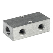 Riegler Barrette de distribution, sorties des deux côtés, 2 x 1/2, 3 + 3 x 1/4, alu-1