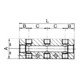 Riegler Barrette de distribution, sorties des deux côtés, 2 x 1/2, 3 + 3 x 1/4, alu