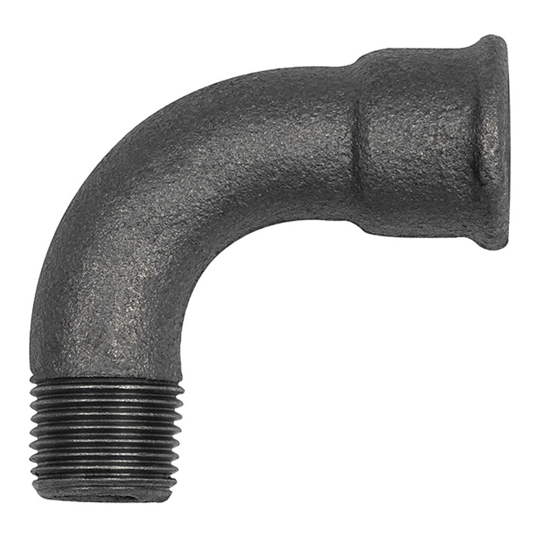 Riegler Bogen 1, 90°, lang, Rp 1 1/2 i., R 1 1/2 a., Temperguss schwarz