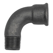 Riegler Bogen 1a, 90°, kurz, Rp 1/2 i., R 1/2 a. Temperguss schwarz-1