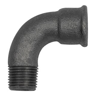 Riegler Bogen 1a, 90 °, kurz, Rp 2 1/2 i., R 2 1/2 a. Temperguss schwarz