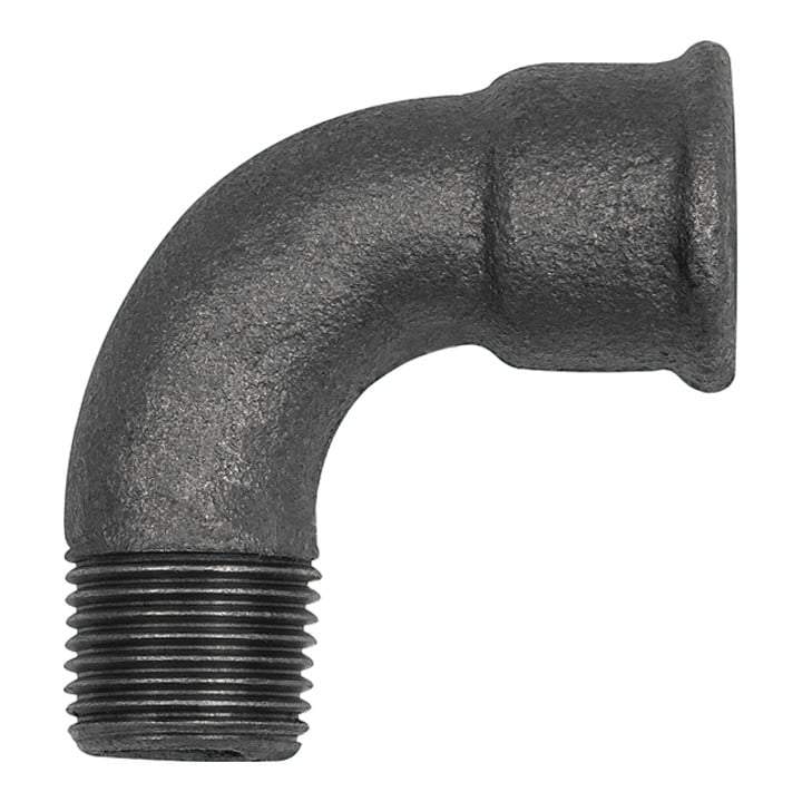 Riegler Bogen 1a, 90°, kurz, Rp 2 i., R 2 a. Temperguss schwarz