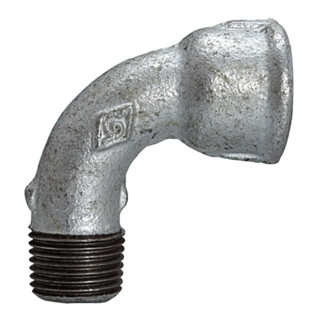 Riegler Bogen 1a, kurz, 90°, IG/AG, Rp/R 1/2, schwarzer Temperguss