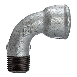 Riegler Bogen 1a, kurz, 90°, IG/AG, Rp/R 1, schwarzer Temperguss