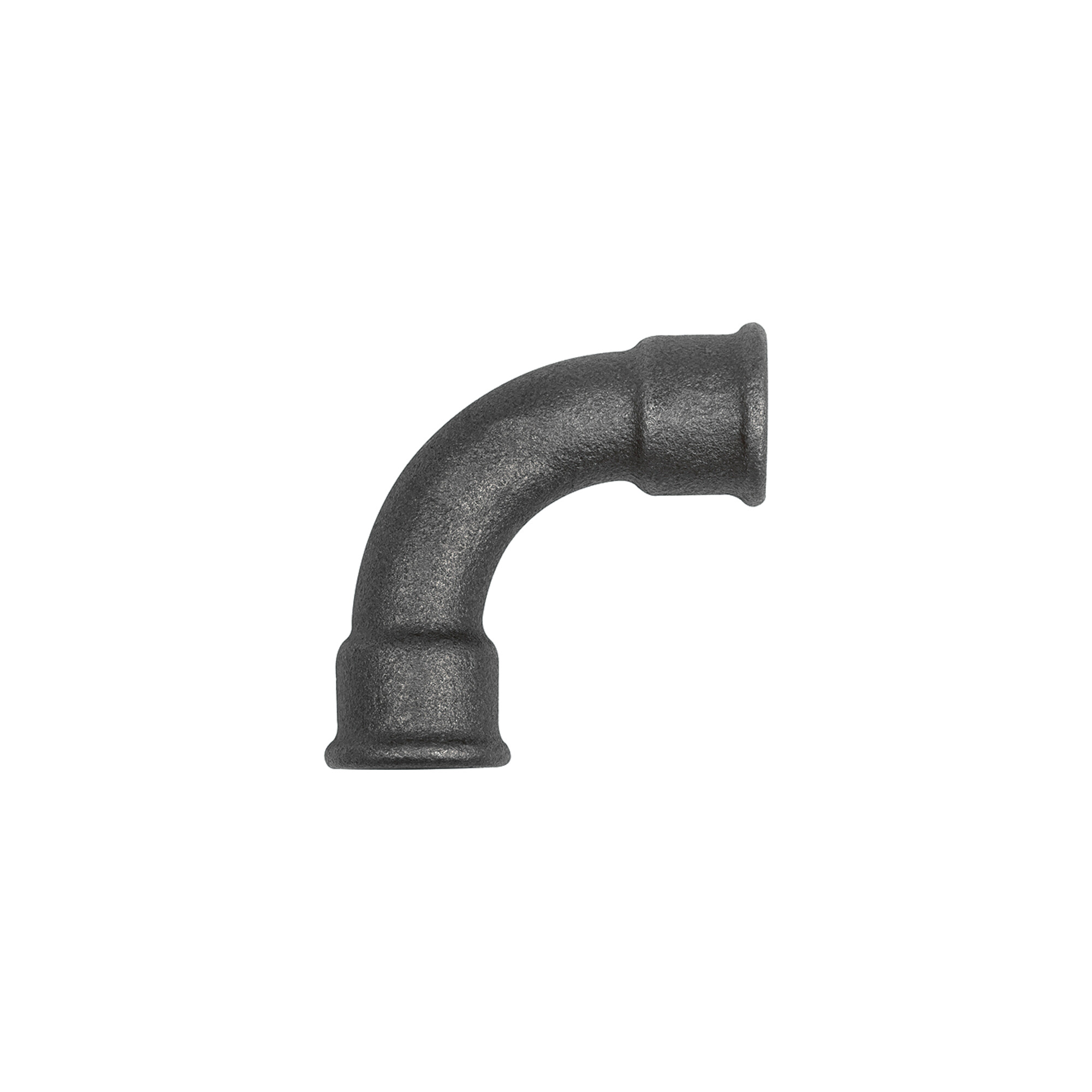 Riegler Bogen 2, 90°, lang, Rp 1/4 i., Rp 1/4 i., Temperguss schwarz