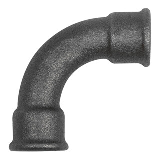 Riegler Bogen 2, 90°, lang, Rp 1 i., Rp 1 i., Temperguss schwarz