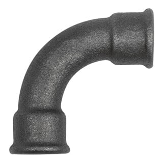 Riegler Bogen 2, 90°, lang, Rp 3/8 i., Rp 3/8 i., Temperguss schwarz