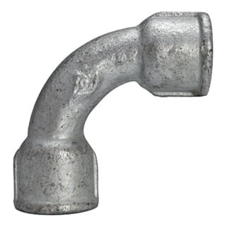 Riegler Bogen 2, lang, 90 °, IG/IG, Rp 2, schw. Temperguss feuerverz.