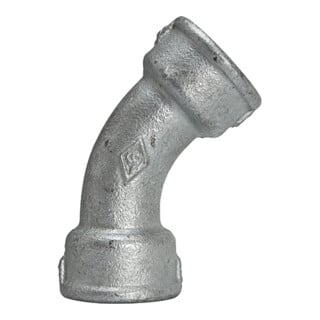 Riegler Bogen 41, 45°, IG/IG, Rp 1/2, schwarzer Temperguss feuerverz.