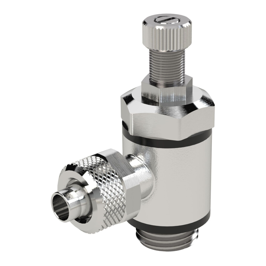 Riegler Clapet anti-retour à débit restreint, pression d'air frais, raccord rapide M5, clé 4/2,5
