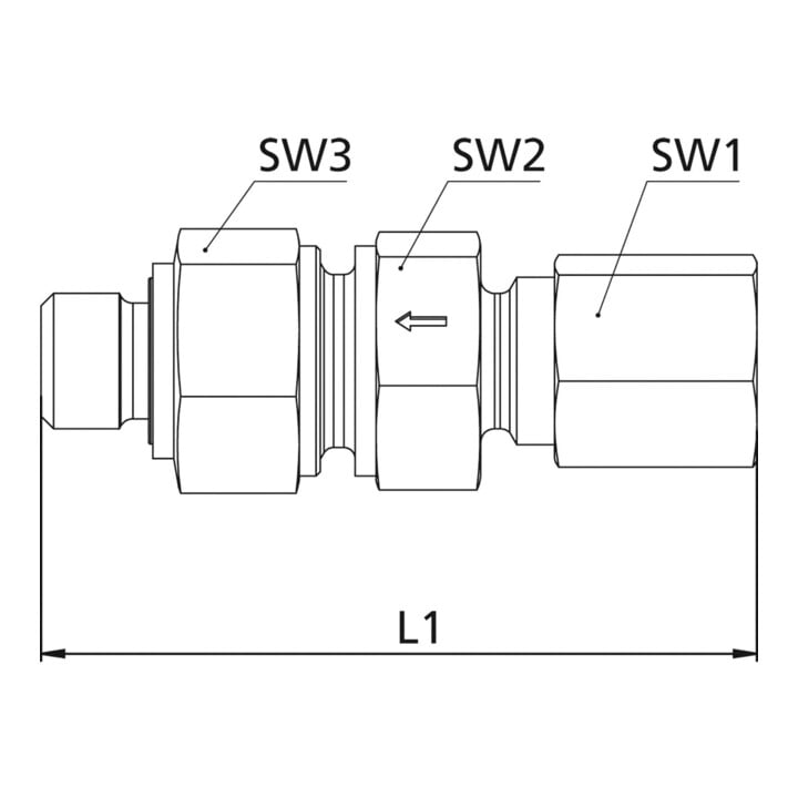 Riegler Clapet anti-retour, G1/2a, Ø tuyau 16 mm, PN max. 400, acier galvanisé, RSV1612SST
