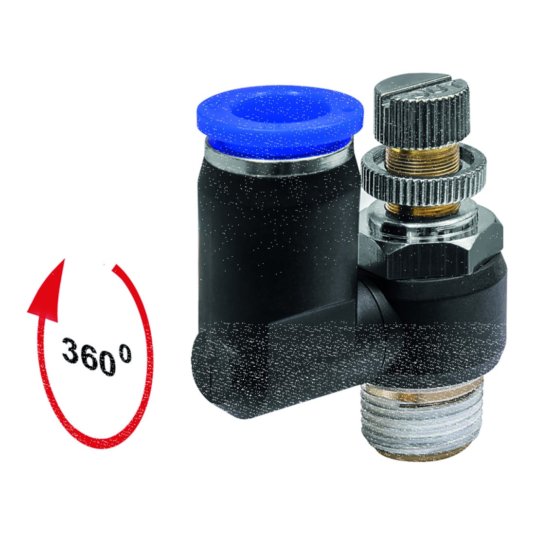 Riegler Clapet anti-retour papillon « Série bleue », admission d’air, M5 à 10bar Ø4mm, 298.005-4-1