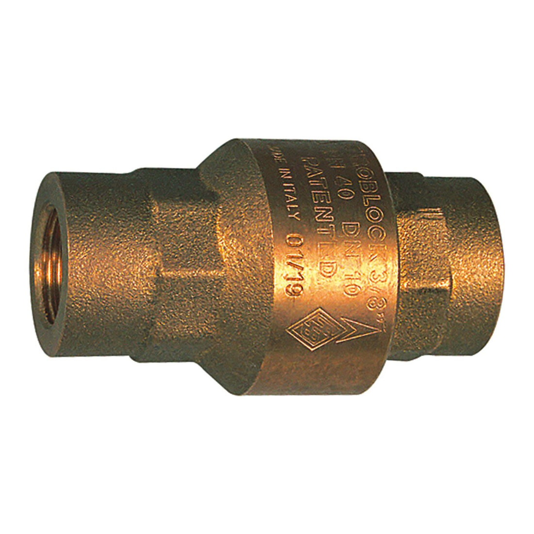 Riegler Clapet anti-retour, passage intégral, laiton, Rp 1, 20 - 50 mbar