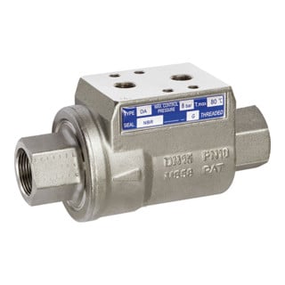 Riegler Clapet anti-retour pneumatique, double effet, NC, MS nickelé, FKM, Rp 1