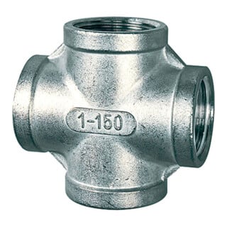 Riegler Collecteur croisé, 4 x intérieur, Rp 3/4, acier inoxydable 1.4408