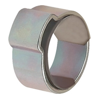 Riegler Collier à 1 oreille, bague d’appui, acier brillant (W1), 7,5 - 8,5 mm