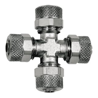 Riegler Connexion croisée, pour tuyau 5/3 mm, SW 8, laiton nickelé