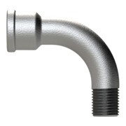 Riegler Coude 1 long, 90°, FI/MI, Rp/R 1 1/2, fonte malléable noir galvanisée-3