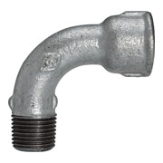 Riegler Coude 1, long, 90°, FI/MI, Rp/R 3/8, fonte malléable noire galvanisée-1