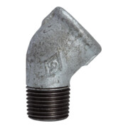 Riegler Coude 121, 45°, FI/MI, Rp/R 3/4, fonte malléable noire galvanisée-1