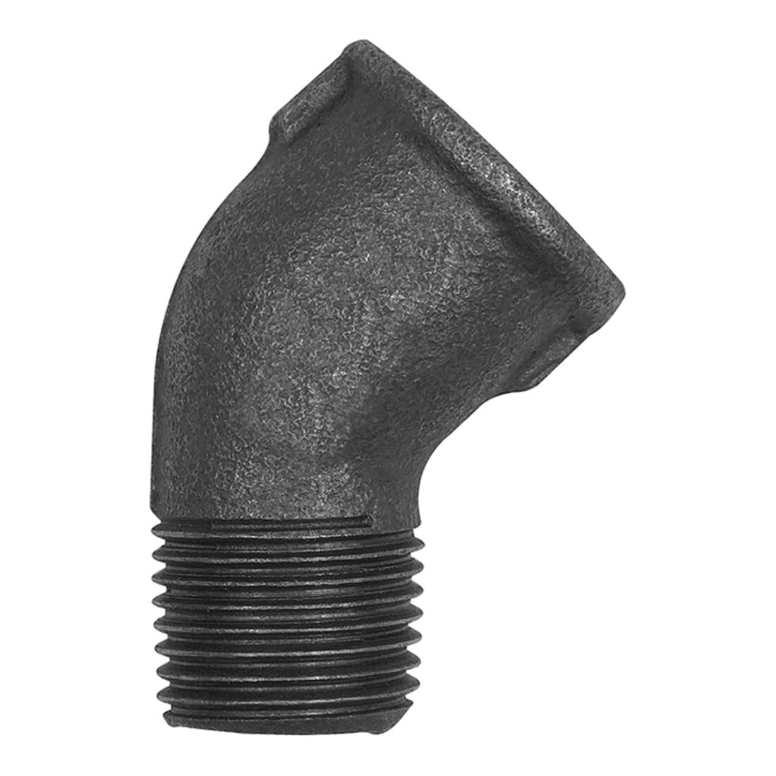 Riegler Coude 121, 45°, Rp 3/8 int., R 3/8 ext., Fonte malléable noire